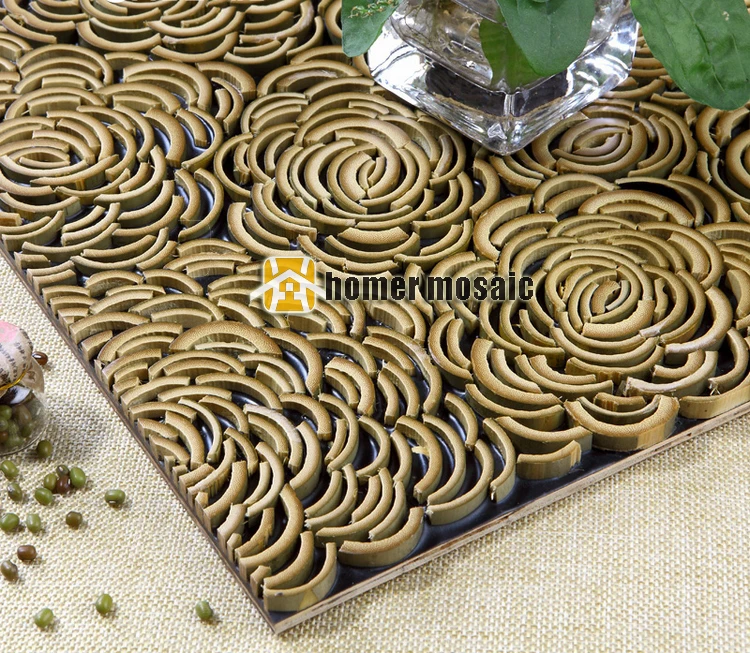 special unique design bamboo art mosaic tiles bamboo panel beautiful gougers art mosaic tiles free shipping