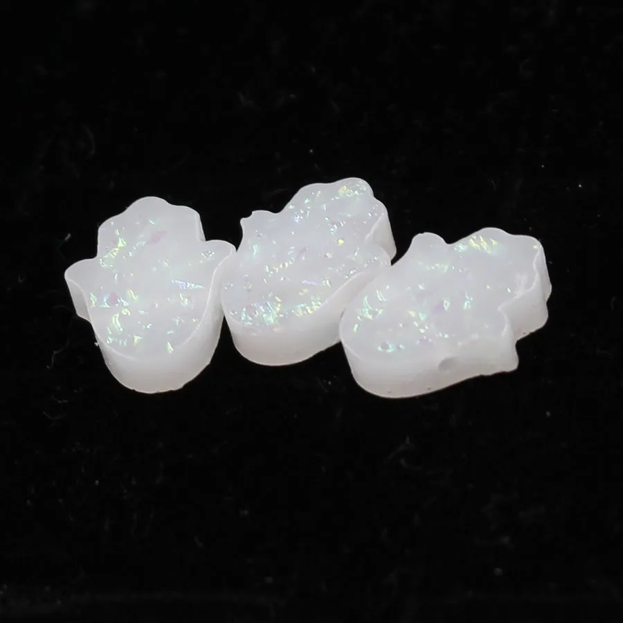 Fnixtar Synthetic Opal Hamsa Hand Loose Beads Hole Size 1.8mm Fatima Beads for Necklace & Bracelet  DIY 12*14mm 20Piece/lot