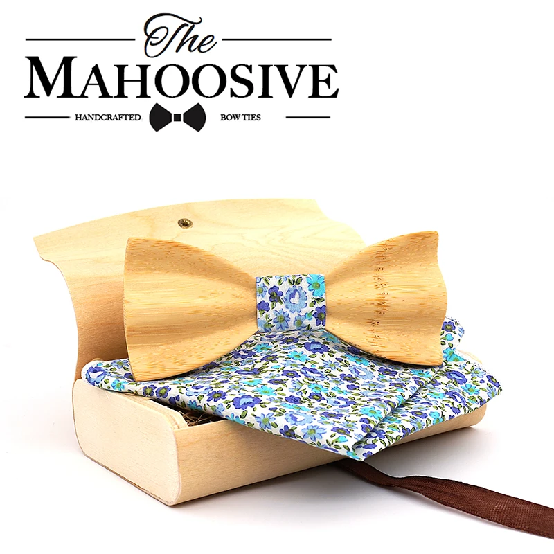 Mahoosive Flower Wooden bow tie fliege hochzeit floral ties noeud papillon bois wooden tie noeud papillon enfant for men wedding