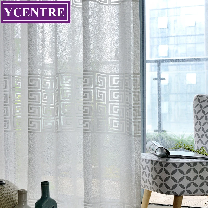 

YCENTRE Decorative Semi Jacquard Winding Style Lace Sheer Curtain Tulle Voile Panel Window Curtain for LivingRoom Bedroom Door