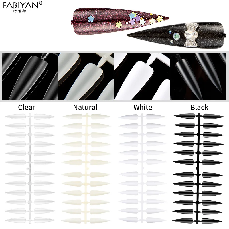Nail Art Acrylic Practice Salon Card Long Stiletto Sharp Display Board  Showing Shelf False Polish UV Gel Palette 240 Tips/set