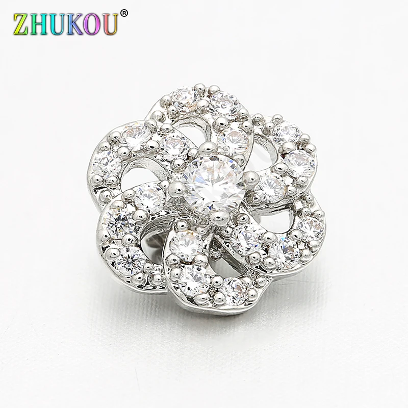10mm Supplies for Brass Handmade Cubic Zirconia Beads for Diy Jewelry Findings Making, Hole: 1.4mm, Model: VZ133