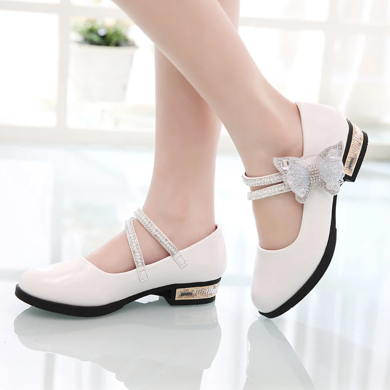 

Girls High-Heeled Princess Leather Shoes Children's Spring Soft Bottom Single Shoes Female Kids Wedding Shoes Dancing Shoes X191