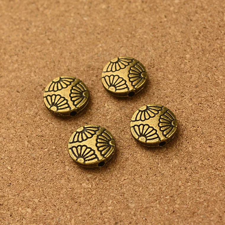 

Wholesale vintage 70pcs antique bronze round small hole bead charm diy jewelry Findings 1mm hola dia