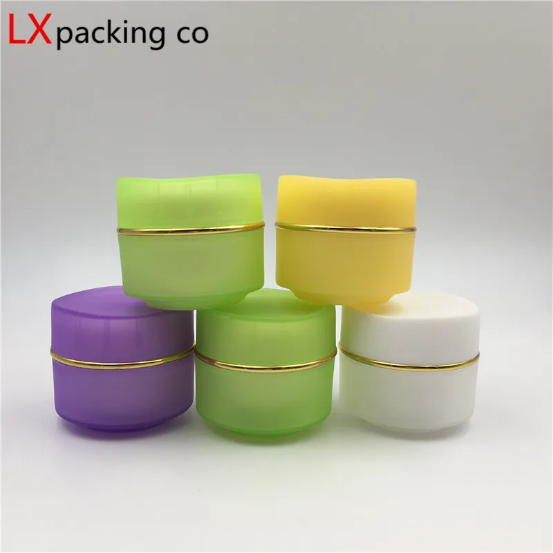 

30 pcs Free Shipping 15 g 20 g White Purple Light Green high-grade Cream Pack jar Alec Plastic Skin Care Container Tank Bank