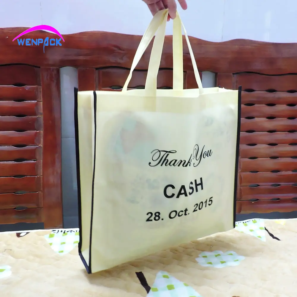 Hand Handle  Non Woven Bag with Custom Printed Logo Shopping Gift