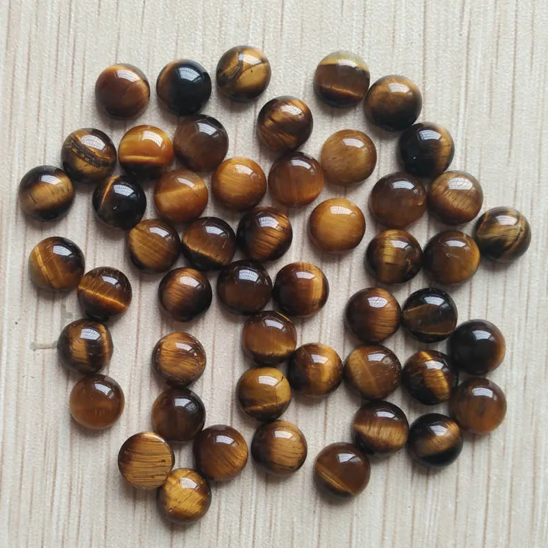 

Fashion hight quality natural tiger eye stone round cab cabochon beads for jewelry Accessories 8mm wholesale 50pcs/lot free