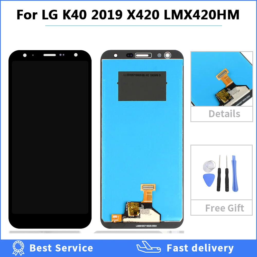 

AAA quality Original LCD For LG K40 2019 LCD Display Touch Screen Digitizer Assembly For X420 LMX420HM LMX420EM LMX420EMW +tools