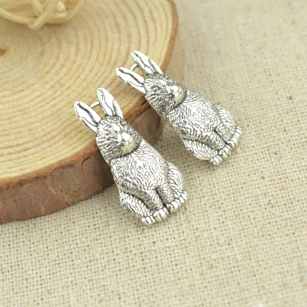 15 pcs 26*13 mm Antique Tibetan Silver Charms Bracelet Necklace Pendant  New Fashion Alloy charm rabbit 2315