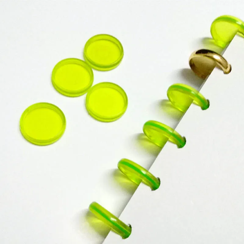 6Pcs/Lot Inner diameter 20mm Transparent Colored Plastic Binding Ring Disc Color Loose Ring Circa Roll Mushroom Hole Inner Books