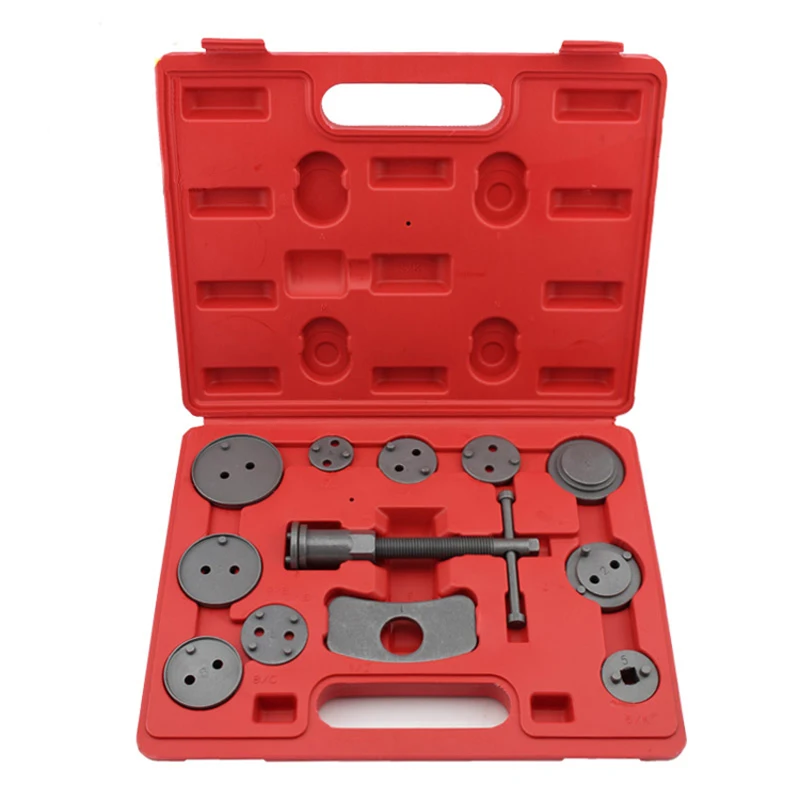 12 ชิ้นยานยนต์ดิสก์เบรกลูกสูบ Caliper Pad ชุดรถลมกลับมือชุดเครื่องมือ