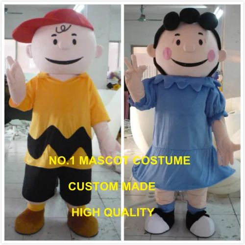 

promotion cheap charlie and lucy mascot costume adult size cartoon character mascotte carnival fancy dress kits suit 2468