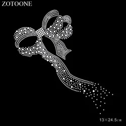 ZOTOONE Cyrkonie Rhinestones Crystal Clear Strass Hotfix Rhinestone Bow-knot Applique for Clothes Wedding Dress Decoration E