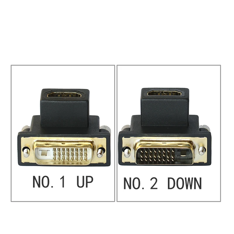 90 Degree Up & Down Angled DVI Male to HD-compatible Female Adapter for Computer & HDTV & Graphics Card
