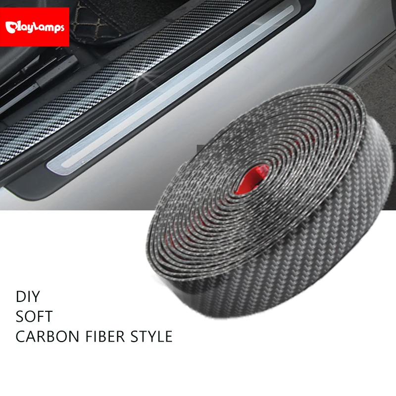 Carbon Fiber Style Anti-collision strip Universal Moulding Strip Trim Self Adhesive Crash Protector Decorative Strip For Ford