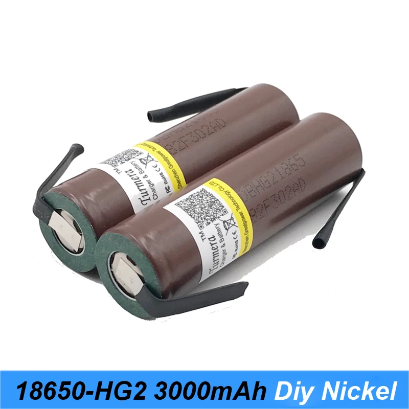 Pin 18650 HG2 3000MAh Với Dải Hàn Pin Cho Tua Vít 30A Dòng Cao + DIY Niken Inr18650 Hg2