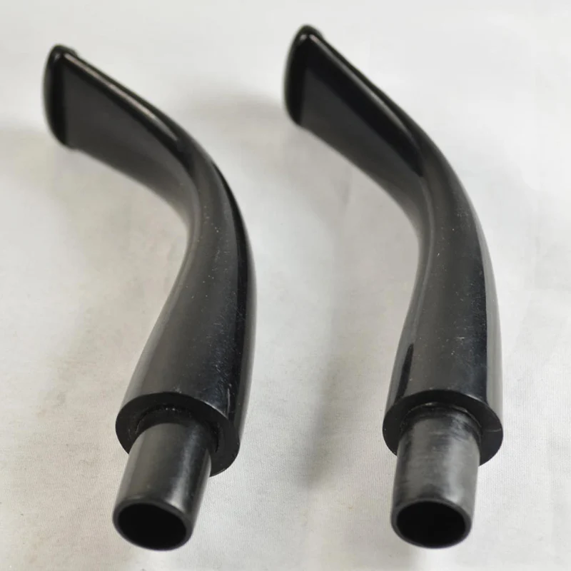 3pcs Ebonite Vulcanizates Mouthpieces Stem for Tobacco Smoking Pipe Black