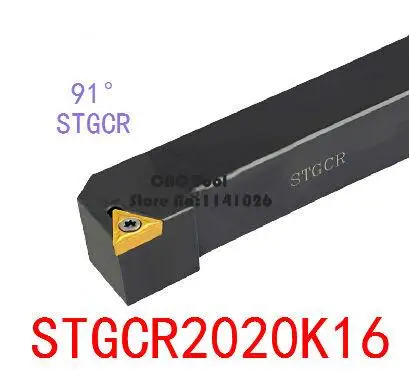 STGCR2020K16/STGCL2020K16 Tool Holder 20*20 MM CNC mengubah pemegang alat, 91 derajat Eksternal menghidupkan alat, bubut alat pemotong