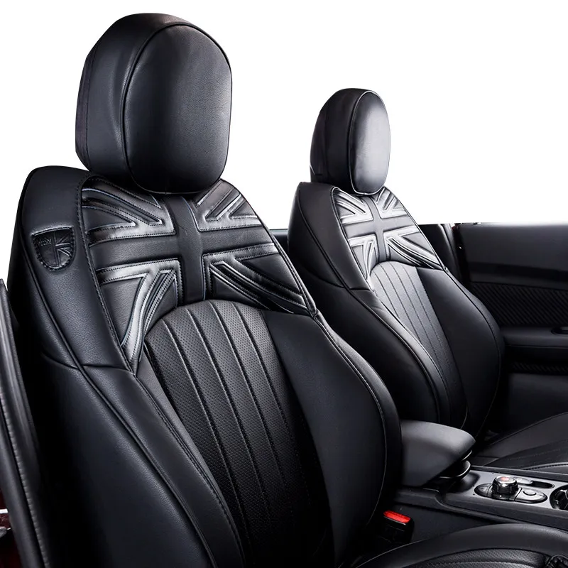 Brand New Imported PVC Material Union Jack Style Black and Rear Seat Cover For mini cooper F56 F55 F54 F60 R60