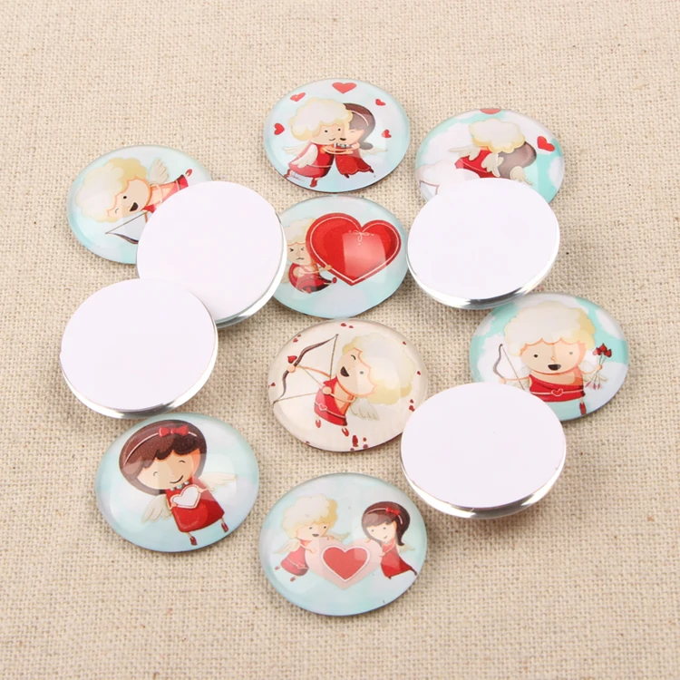 reidgaller handmade mix cupid boy girl photo flatback round dome glass cabochon 25mm diy pendant necklace accessories