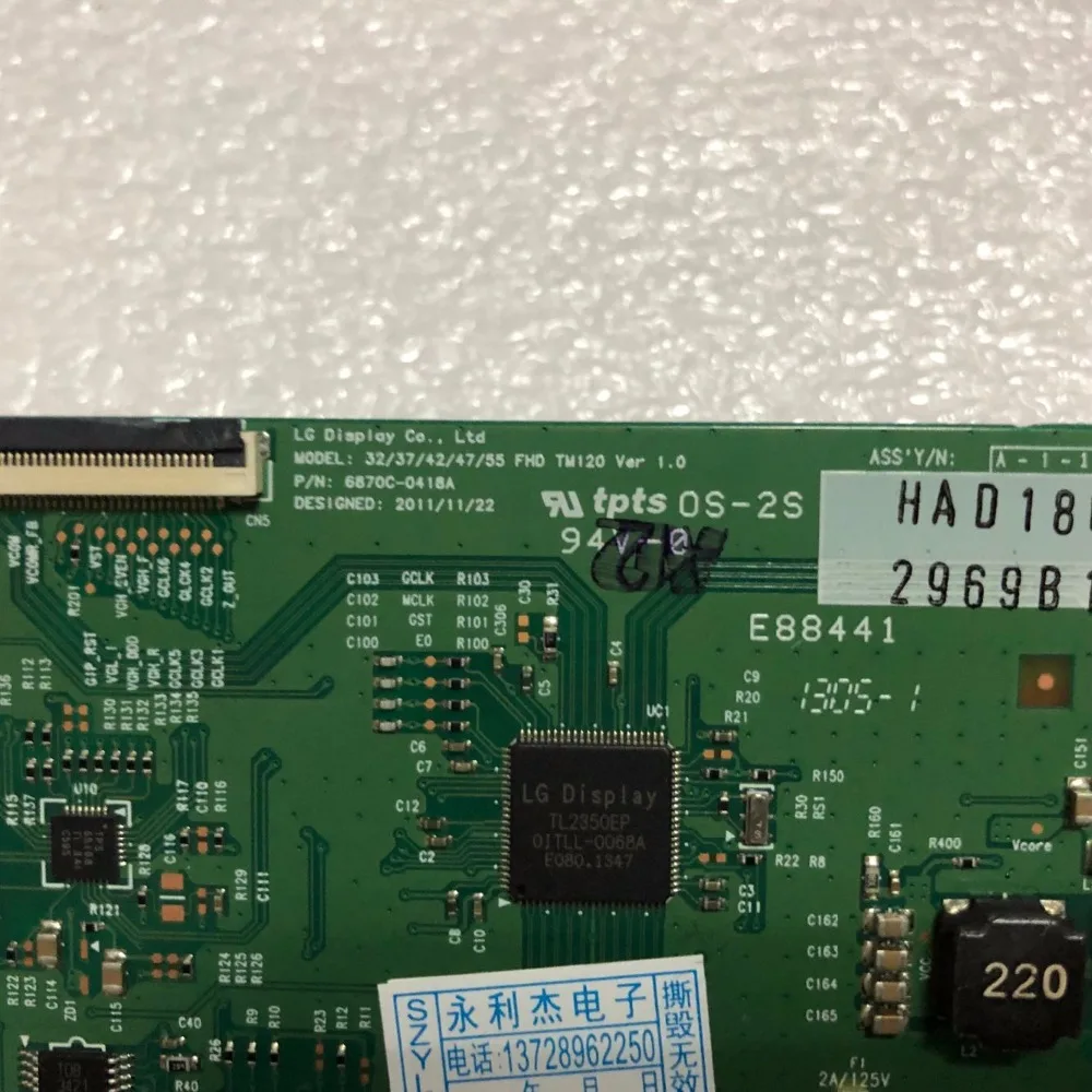 Good quality 32/37/42/47/55 FHD TM120 6870C-0418A logic board