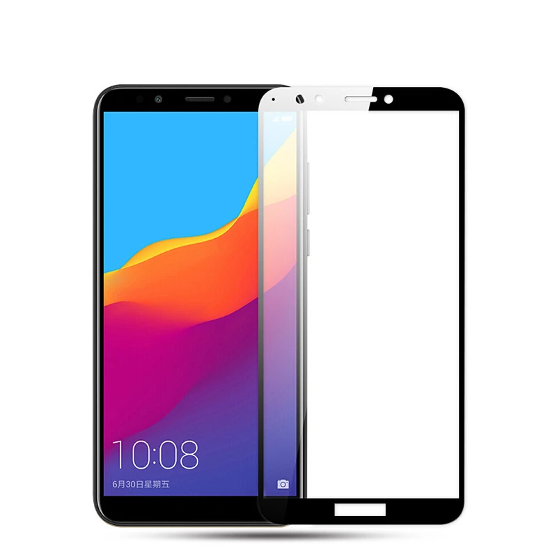 Tempered Glass For Huawei Enjoy 8 8E 8 Plus 8Plus Y9 2018 Enjoy8 Enjoy8E Screen Protector color Black White Protective Film