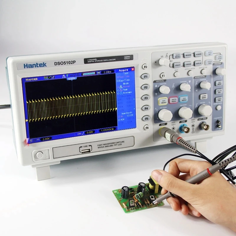 

Hantek Dso5102p Digital Oscilloscope 100mhz 2channel oscillograph 1gsa/s 7'' Tft Lcd Better Than Ads1102cal+ Osciloscope Kit