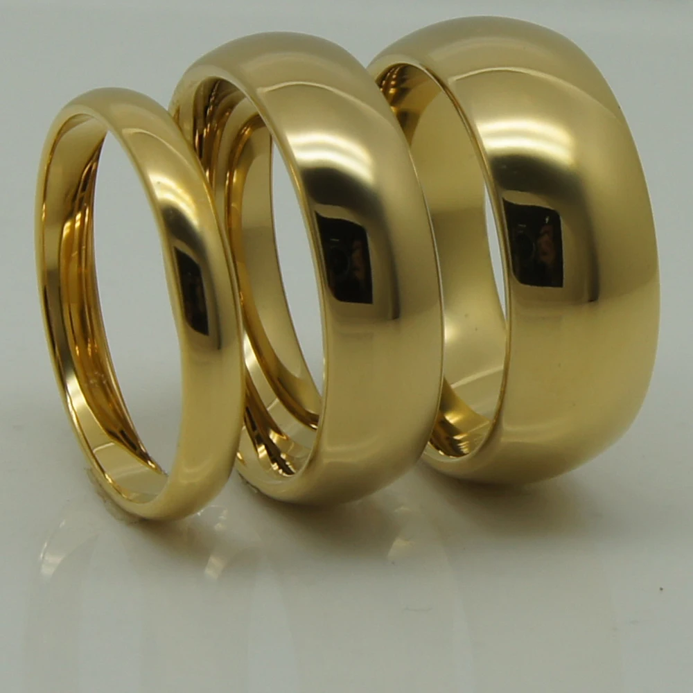 men/women 6mm dome confortable classic gold plating hi-tech scratch proof wedding tungsten ring 1pc