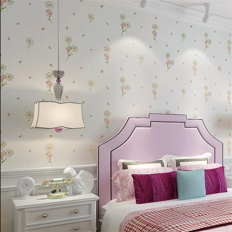 

Beibehang Korean style Garden wallpaper bedroom warm pink flower fabric wedding room children's room living room new wallpaper