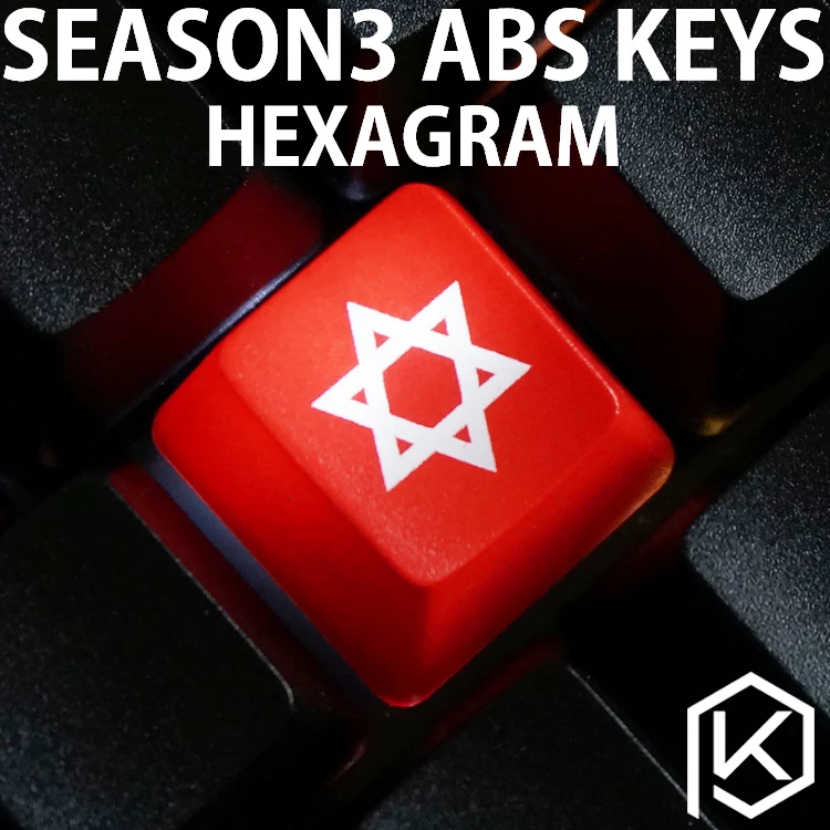 Novidade brilho através de teclas abs gravadas, luz, brilho-através do hexagrama perfil oem vermelho preto