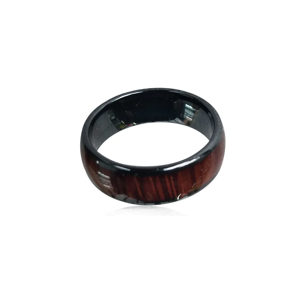 125KHZ or 13.56MHZ RFID Ceramics Wood color Smart Finger Ring Wear for Men or Women