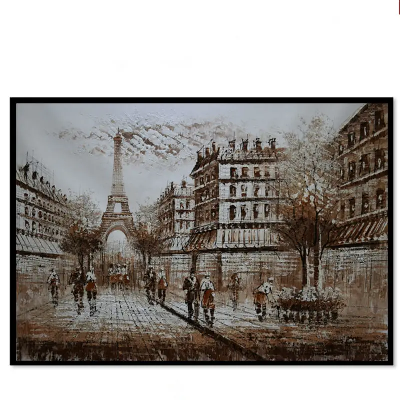 

Hand painted Canvas Paintings Abstract Classical Paris Street Europe Modern Wall Art Picture Landscape Oil Paintings