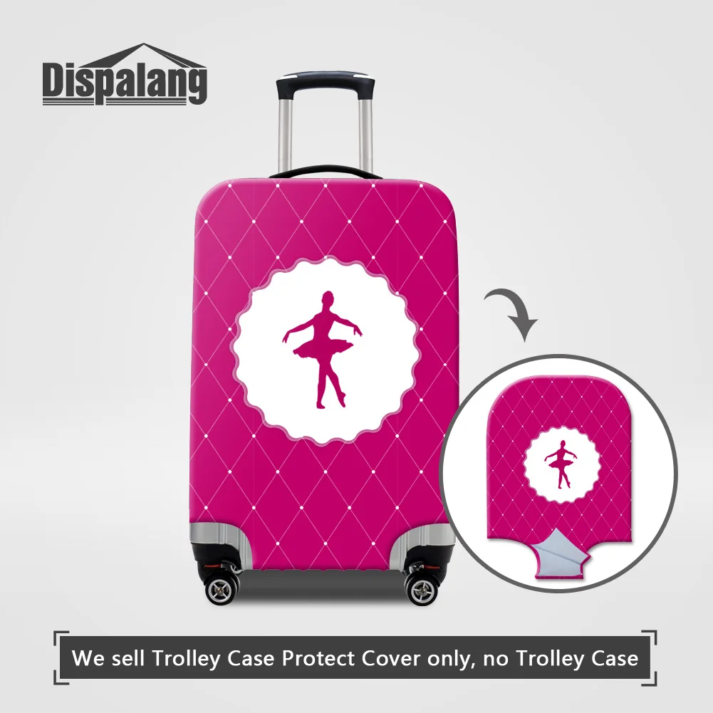 

Dispalang 3D printing ballet girl travel luggage suitcase protective cover for trunk case women rain waterproof dustproof covers