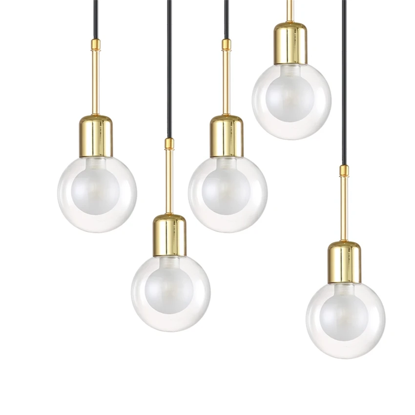 

Nordic Bubble Ball Glass Pendant Lights Bedroom Bedside Restaurant Electric Gold Plated Luster Decor Hanging Lamps Shop Fixtures