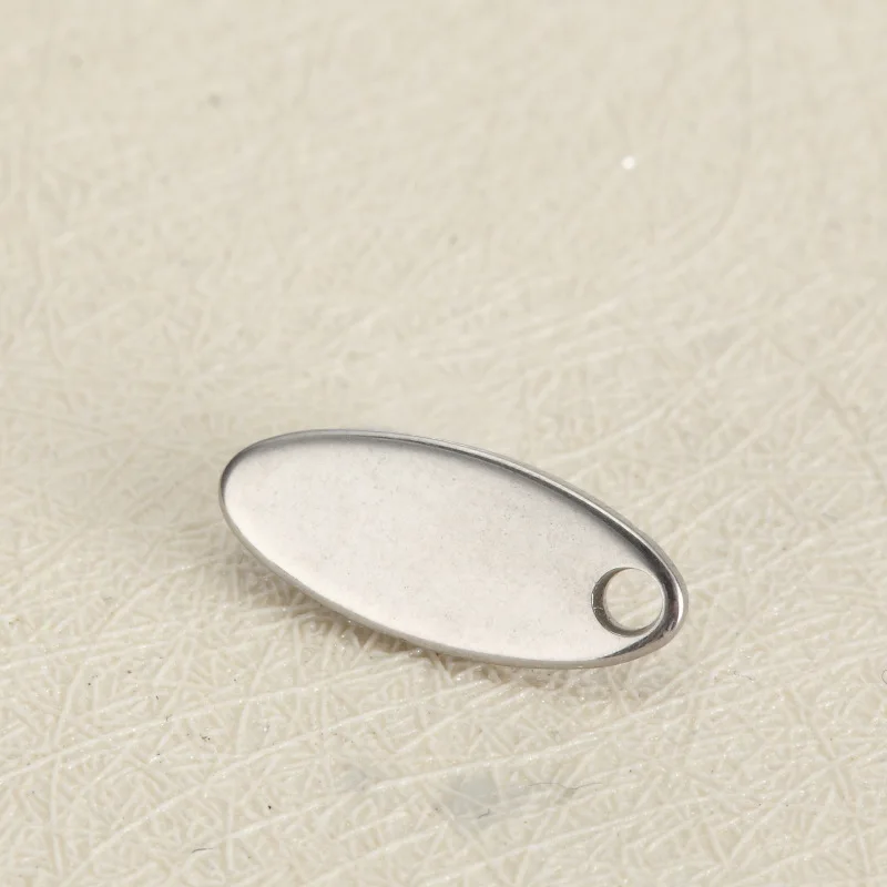 50pcs 5*20mm small Custom Tag Oval Shape Stainless Steel Charm-Customized Charm Engrave Laser your own logo