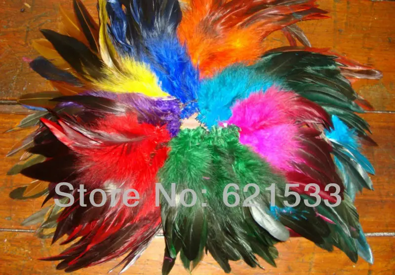 

Plume decoration! 200Pcs/Lot 8 COLOR MIX HALF BRONZE SCHLAPPEN ROOSTER FEATHERS 5-7",feathers for crafts
