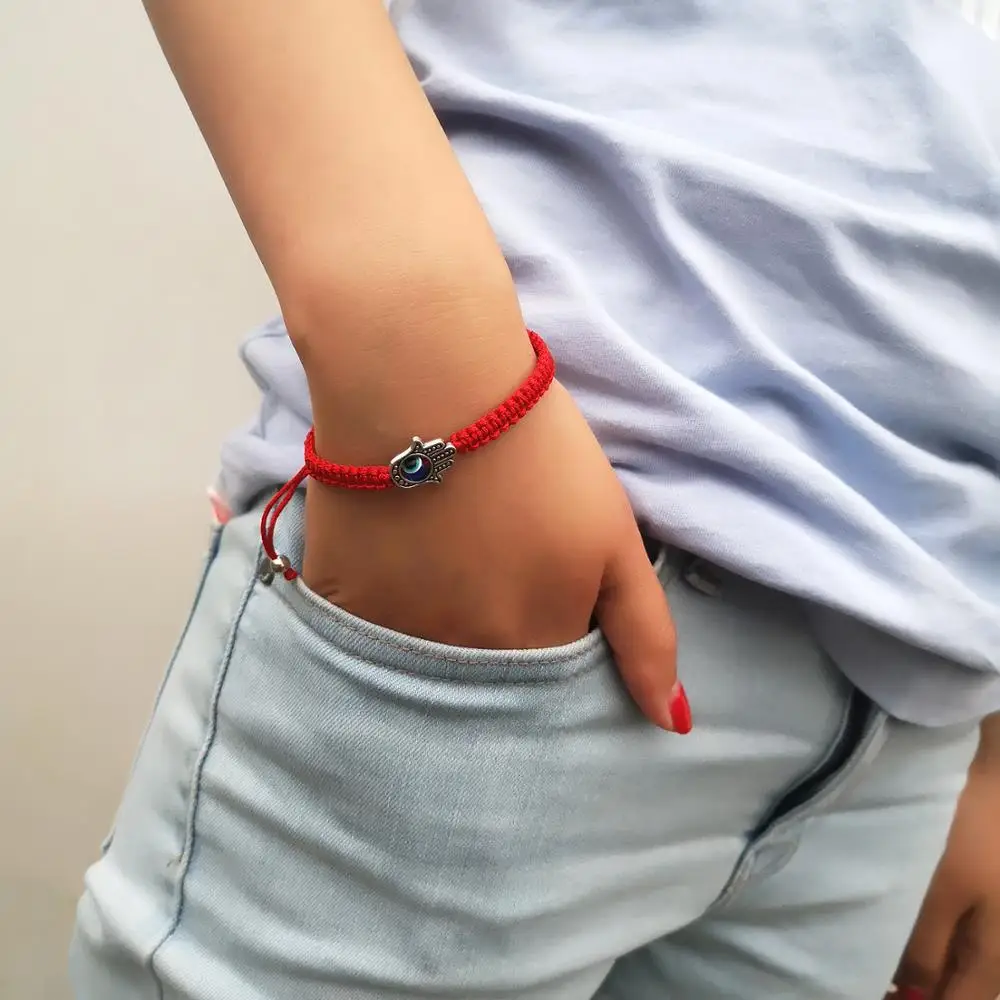 Simple Handmade Braided Lucky Red String Charm Bracelet Women Men Turkish Blue Evil Eye Beads Bracelet Trend Friendship Jewelry