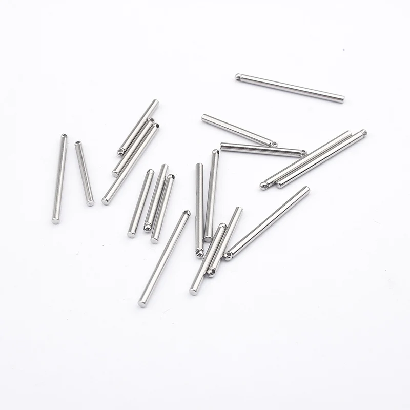 12pcs/lot Stainless Steel Cylindrical Stick Single Pendant Earrings for DIY Handmade Beaded Material Jewelry Making Supplies