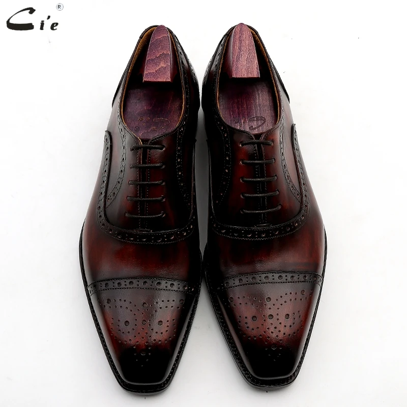 Cie Wedding Shoes Mens Dress Patina Wine Full Grain Genuine Calf Leather Outsole Men Suits Formal Leather Handmade No.4