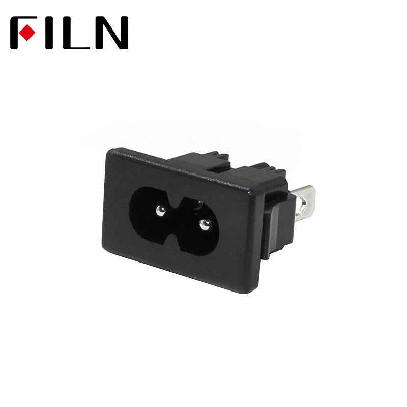 

AC-14 AC 250V 2.5A Male 2 Pins Power Inlet Socket IEC320 C14 Socket Panel Embedded