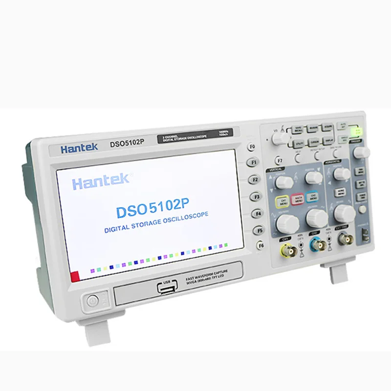 Spedizione ücretsiz Hantek DSO5102P راسم ذبذبات تخزين رقمي 100 ميجا هرتز 2 Canali 1GSa/s 7 بوصة TFT LCD