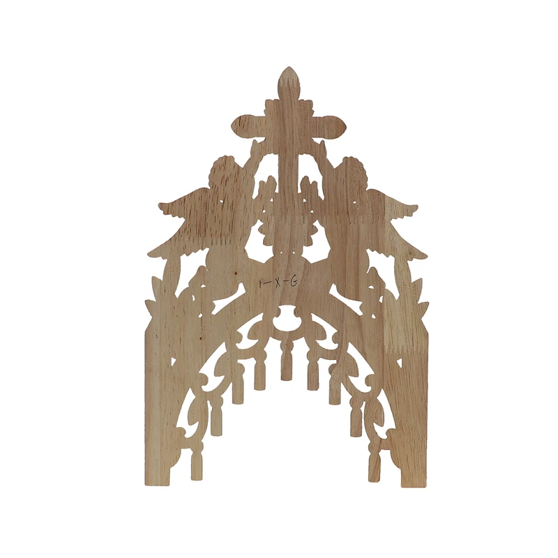 Wood Carved Corner Onlay Applique Frame Door Decorate European Solid Carved Accessories Buddhist Altar Cross Wooden Miniatures