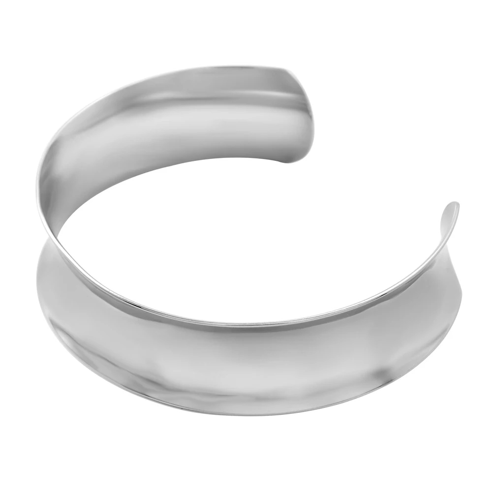 

MJB0508 Stainless Steel Cuff Bangle Bracelet for Women Men Grooved Polished