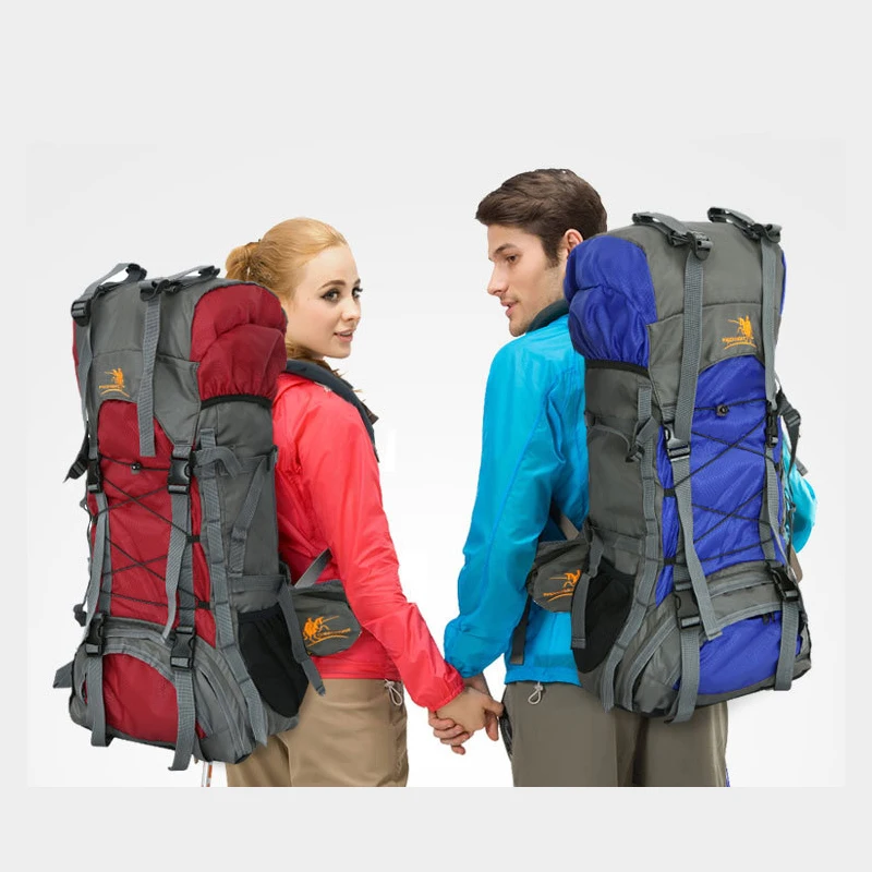 Hot 60L Nylon Oxford Climbing Hiking Backpack Waterproof Quality Camping Mountaineering Backpacks  Men Women Outdoor Sports Bags