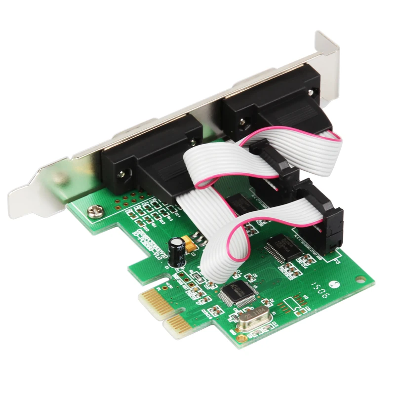 2 منفذ RS232 PCI-Express X1 بطاقة تسلسلية WCH382 شرائح DB9 COM منفذ بطاقات التوسع الصناعي