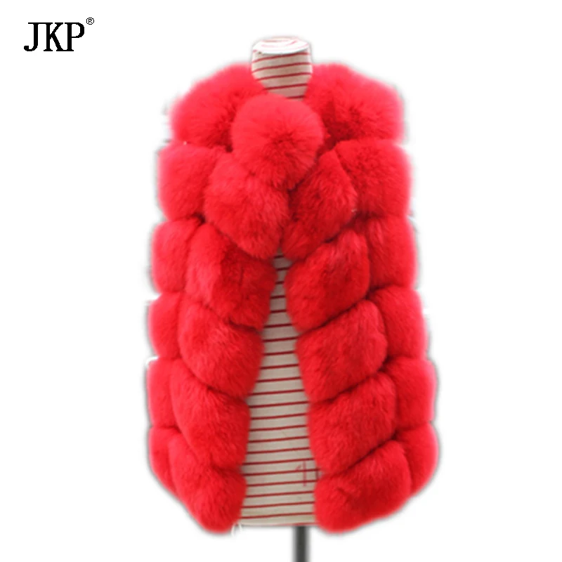 Best Real Natural Fur Vest Women's Genuine Fox Fur Leather Overcoat Girl's Fox Fur Vest Coat