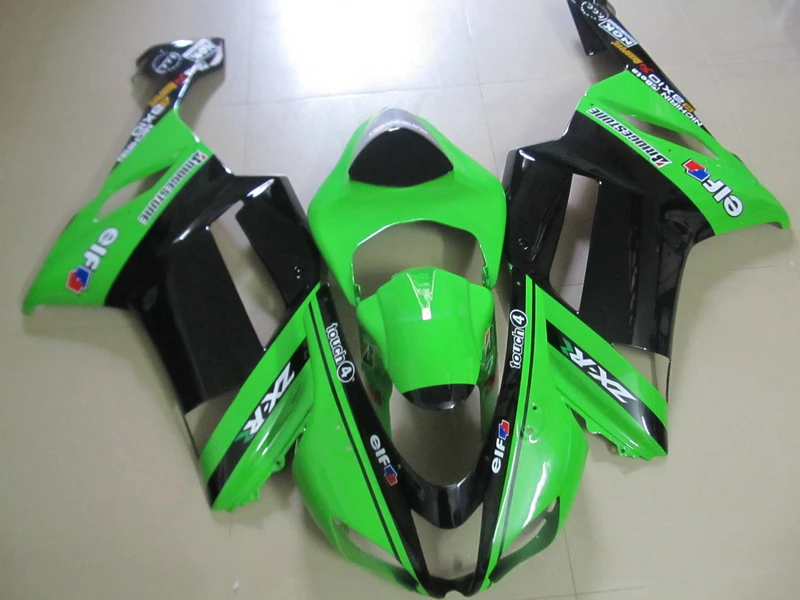 High quality plastic Fairing kit for Kawasaki ZX 6R 2007 2008 bodywork NINJA zx6r 07 08 green black ABS fairings set GH17