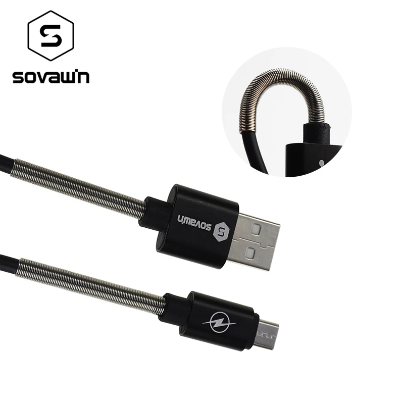 Micro USB Cable Metal Hose Protection Microusb Charging Mobile Phone Charger For Android Samsung Galaxy For HTC Lenovo Huawei