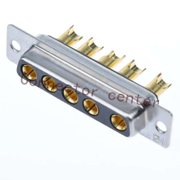 High Power DSUB DB Connector 5W5 Famale Machined Pin Full Gold Flash Wire Type
