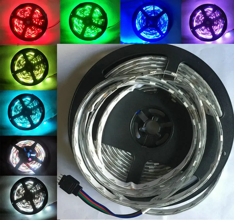 

16.4FT 5050 RGB LED Strip 5M 300 Leds SMD Flexible tape light 60led/M waterproof 24VDC Lorry Truck Carvan Boat Camp cabinet